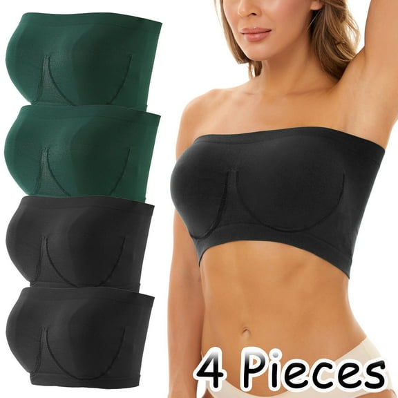 YYDGH Women's Inbarely Bandeau Bra Strapless Bralette Tube Top Seamless Comfortable Stretchy Non Padded Bras Tops