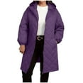 thumbnail image 1 of YYDGH Women's Long Puffer Jackets Full Zip Hooded Diamond Quilted Jacket Lightweight Winter Warm Down Coat with Pockets, 1 of 7