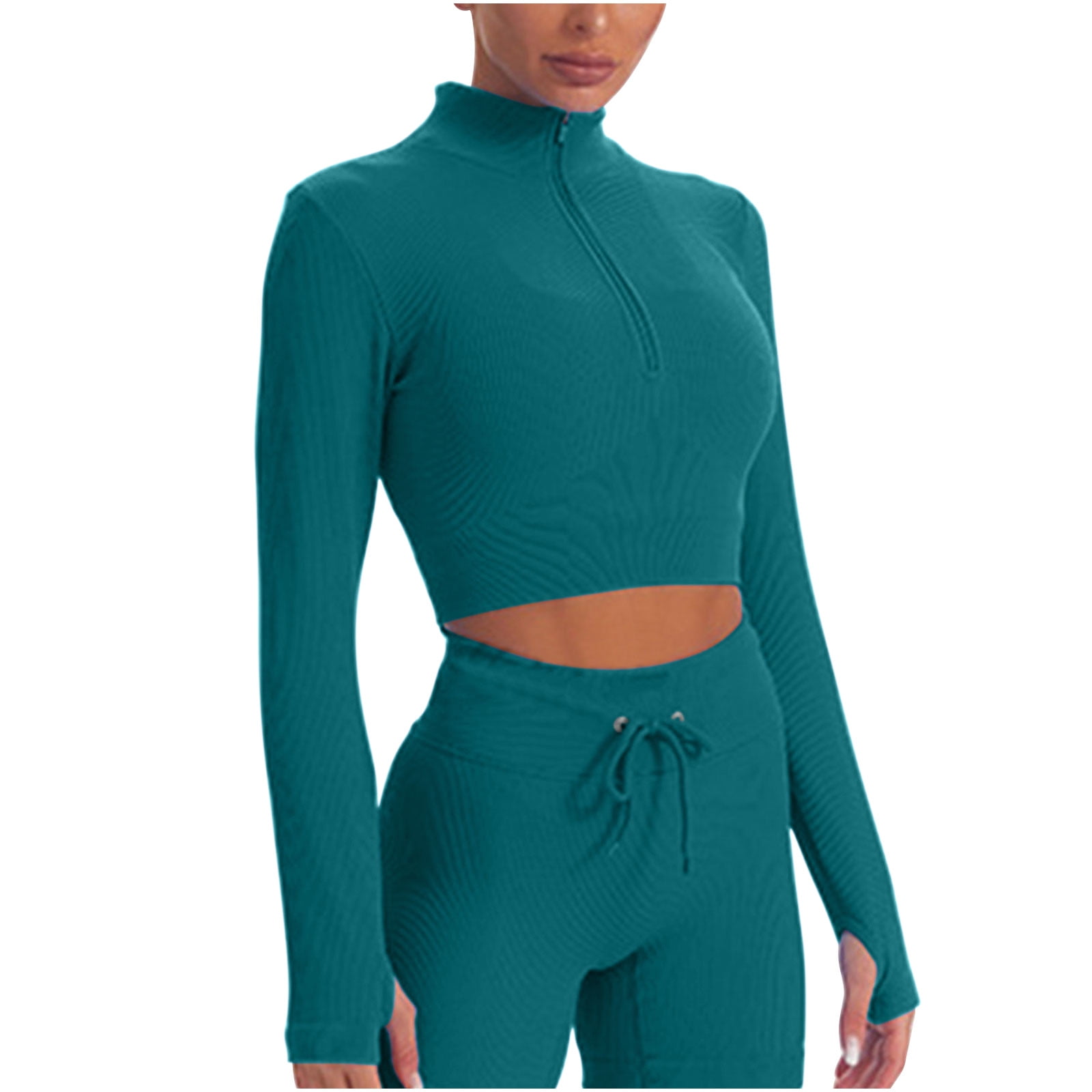 athletic crop top long sleeve