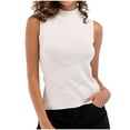 thumbnail image 1 of YYDGH Women's Mock Neck Tops Ribbed Knit Sleeveless Tank Tops Basic Slim Fitted Shirts White XXL, 1 of 5