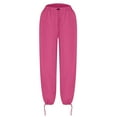 thumbnail image 1 of YYDGH Women's Parachute Pants Drawstring Elastic Low Waist Ruched Cargo Pants Streetwear Windbreaker Pants Pink XL, 1 of 7