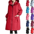 thumbnail image 1 of YYDGH Women's Plus Size Long Raincoat Waterproof Oversized Hooded Rain Jacket Lightweight Trench Coats Windbreaker with Pockets, 1 of 6
