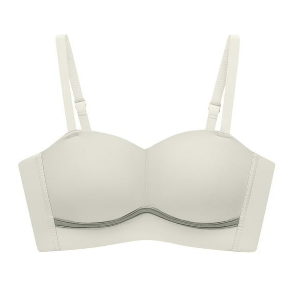 YYDGH Women's Push-up Bra Underarm-smoothing With Seamless Stretch Wireless Lightly Lined Comfort Bra Beige 32C