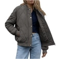 thumbnail image 1 of YYDGH Women's Quilted Bomber Jacket Casual Lightweight Cropped Puffer Jakcets Fashion Zip up Outerwear Winter Coats with Pockets, 1 of 9