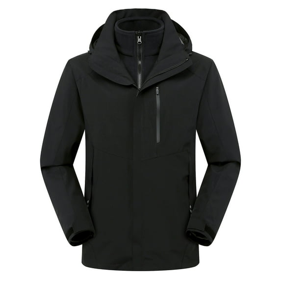 YYDGH Women's Rain Coats 3-in-1 Waterproof Jacket Color Block Windproof Fall Winter Jacket Plus Size Active Outdoor Outwear with Pockets