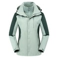 thumbnail image 1 of YYDGH Women's Rain Coats 3-in-1 Waterproof Jacket Color Block Windproof Fall Winter Jacket Plus Size Active Outdoor Outwear with Pockets, 1 of 3