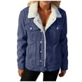 thumbnail image 1 of YYDGH Women's Sherpa Lined Denim Jacket Fleece Button Down Trucker Jacket Lapel Collar Winter Coat with Pockets, 1 of 6