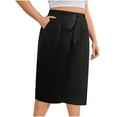 thumbnail image 1 of YYDGH Women's Solid Color Casual Plus Size Wide Leg Waist Cinched Five Quarter Pants With Zip Ties, 1 of 5