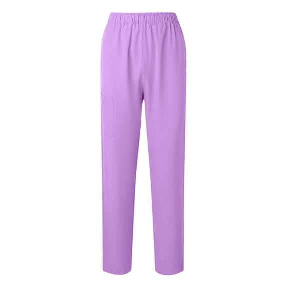 YYDGH Women's Stretch Scrub Pants Mid Rise Pull On Workwear Cargo Pocket Full Elastic Waist Medical Uniform Comfortable