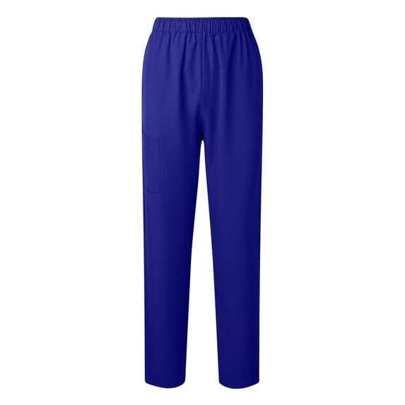 YYDGH Women's Stretch Scrub Pants Mid Rise Pull On Workwear Cargo Pocket Full Elastic Waist Medical Uniform Comfortable