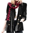 thumbnail image 1 of YYDGH Women's Velvet Blazer Jackets Casual Long Sleeve Blazer Lapel Collar Pocketed Double Breasted Suits Work Outfits S, 1 of 6