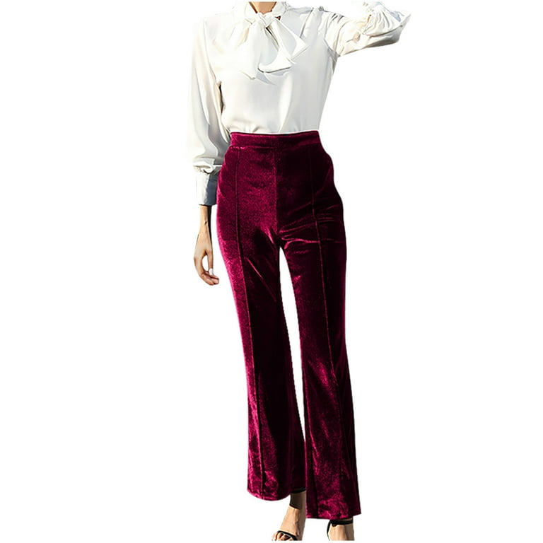 burgundy velvet dress pants A Line High Slit Burgundy Satin Long Prom Dresses, High Slit Burgundy –  morievent main image 0