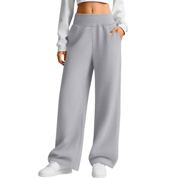 YYDGH Women's Wide Leg Sweatpants Fall Winter High Waisted Baggy Lounge Pants Workout Athletic Trousers with Pockets