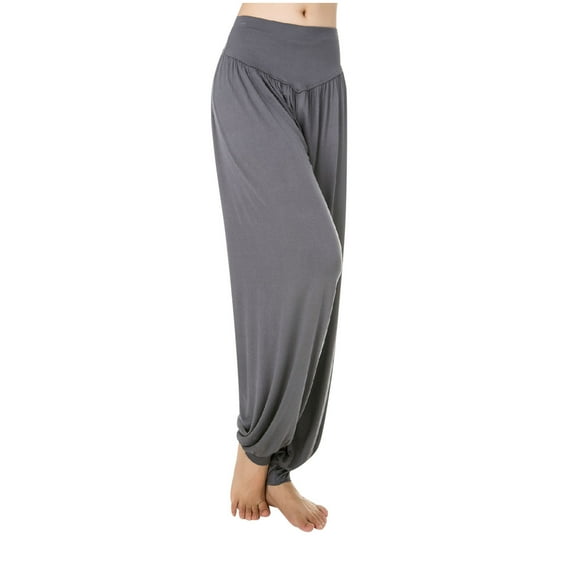 YYDGH Women's Yoga Harem Pants High Waisted Baggy Lounge Hippie Harem Pants Flowy Comfy Loose Boho Joggers Plus Size Dark Gray L