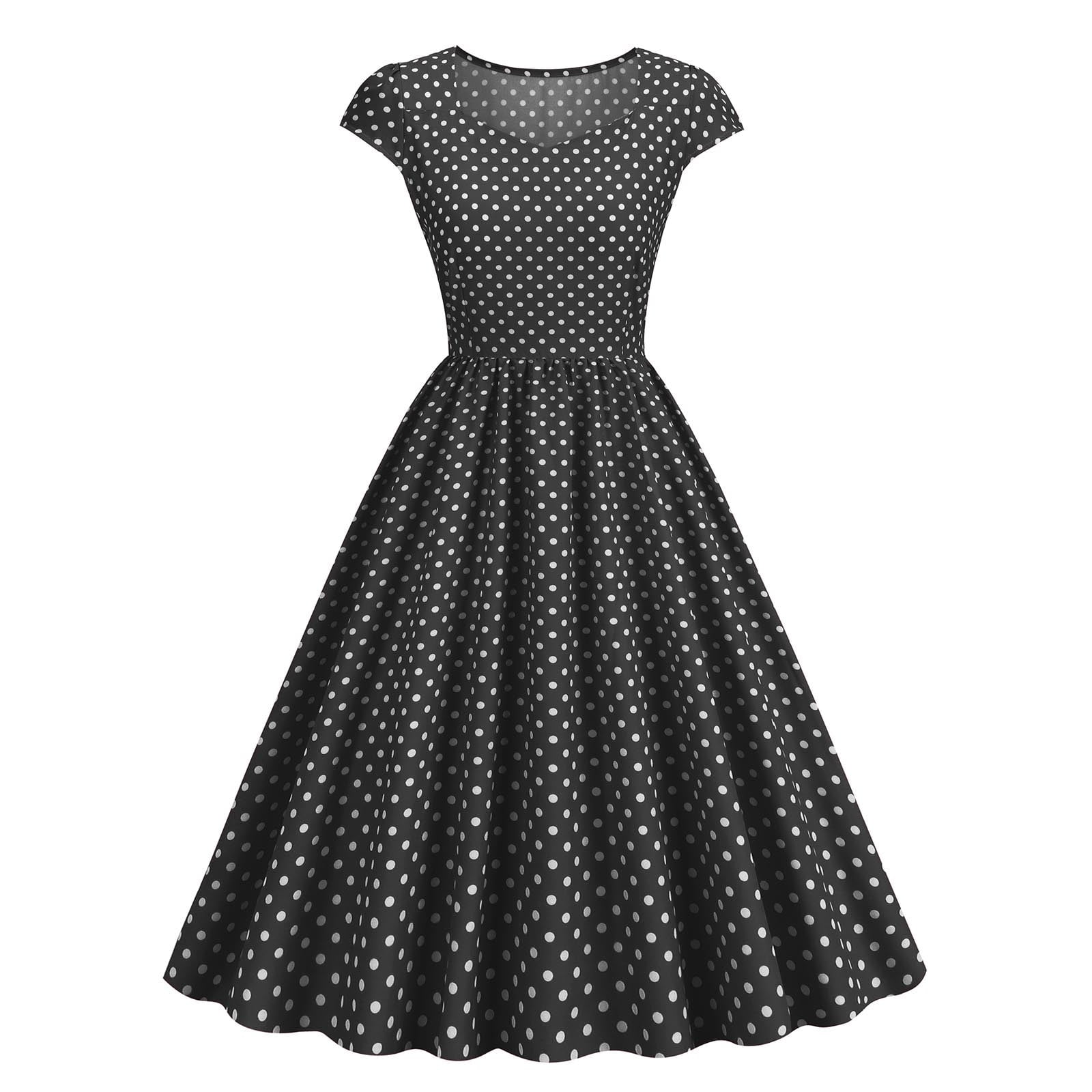 YYDGH Womens 50s 60s Vintage Dress 1950s Retro Rockabilly Audrey