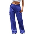thumbnail image 1 of YYDGH Womens Cargo Sweatpants Wide Leg High Waisted Fall Pants for Women 2023 Baggy Y2k Fleece Lined Joggers with Pockets, 1 of 9