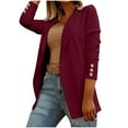 thumbnail image 1 of YYDGH Womens Casual Blazers Open Front Blazer Jackets Dressy Trendy Office Work Coatigan Coats Cardigan Wine M, 1 of 7