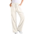 thumbnail image 1 of YYDGH Womens Corduroy Pants High Waisted Elastic Drawstring Cargo Pants Casual Loose Fit Wide Leg Trouser with Pockets, 1 of 9