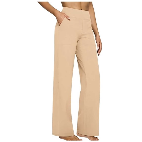 YYDGH Womens Dress Pants for Work Tummy Control High Waisted Leggings Wide Leg Yoga Pant Slacks Work Business Casual Outfits