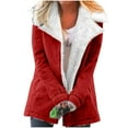 thumbnail image 1 of YYDGH Womens Fleece Jacket Sherpa Lined Warm Coat Lapel Button Down Long Sleeve Jackets Fuzzy Winter Coats Outwear, 1 of 6