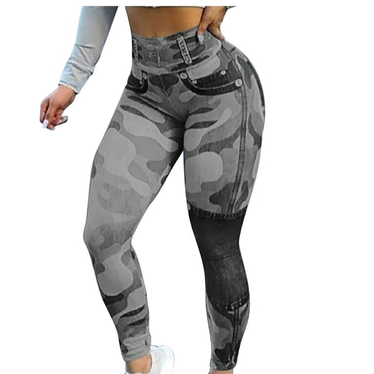 YYDGH Womens Leggings with Pockets High Waisted Yoga Pants Gym Workout Legging  for Women Gray XL 