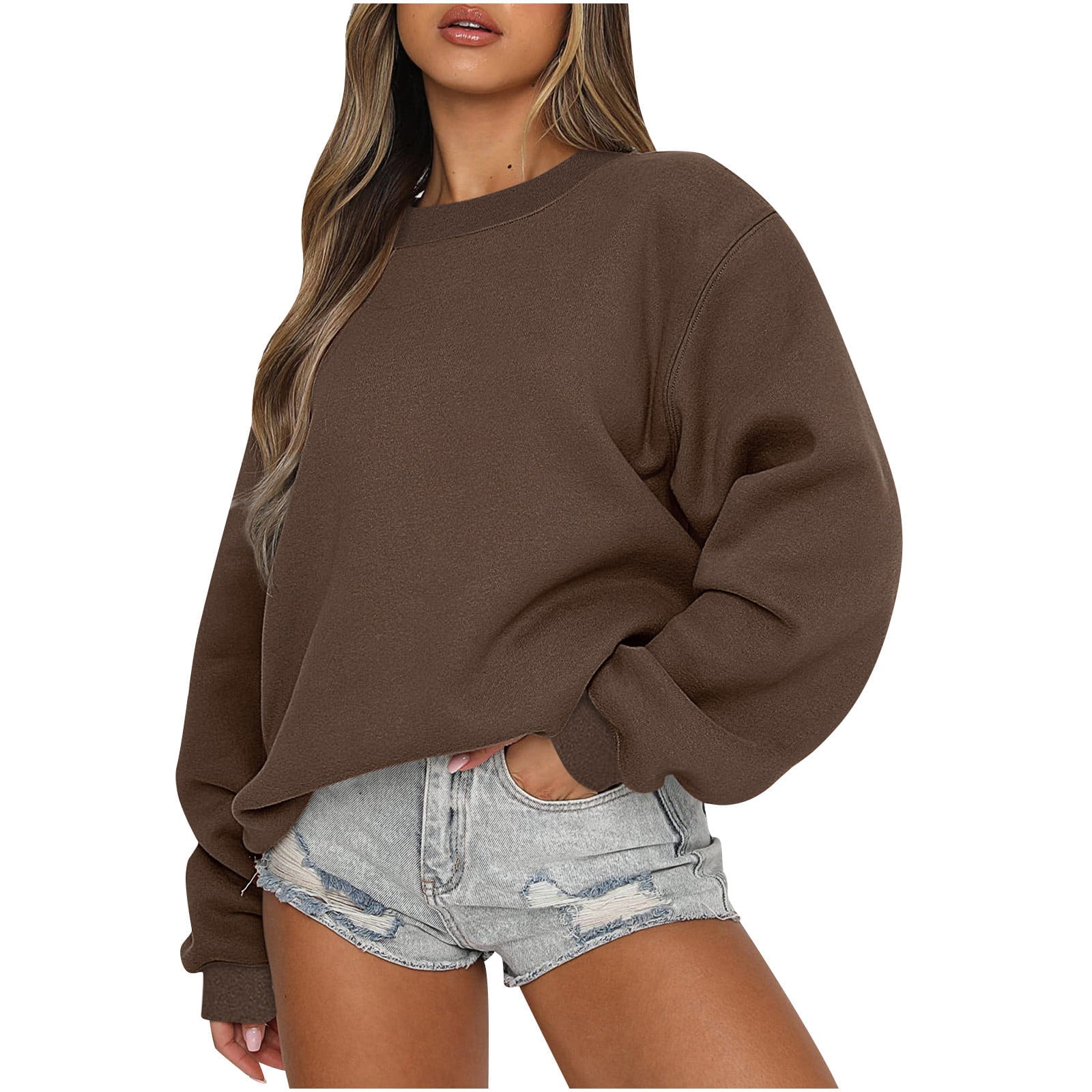Oversized Sweatshirts for Women Fleece Hoodies Crewneck Pullover