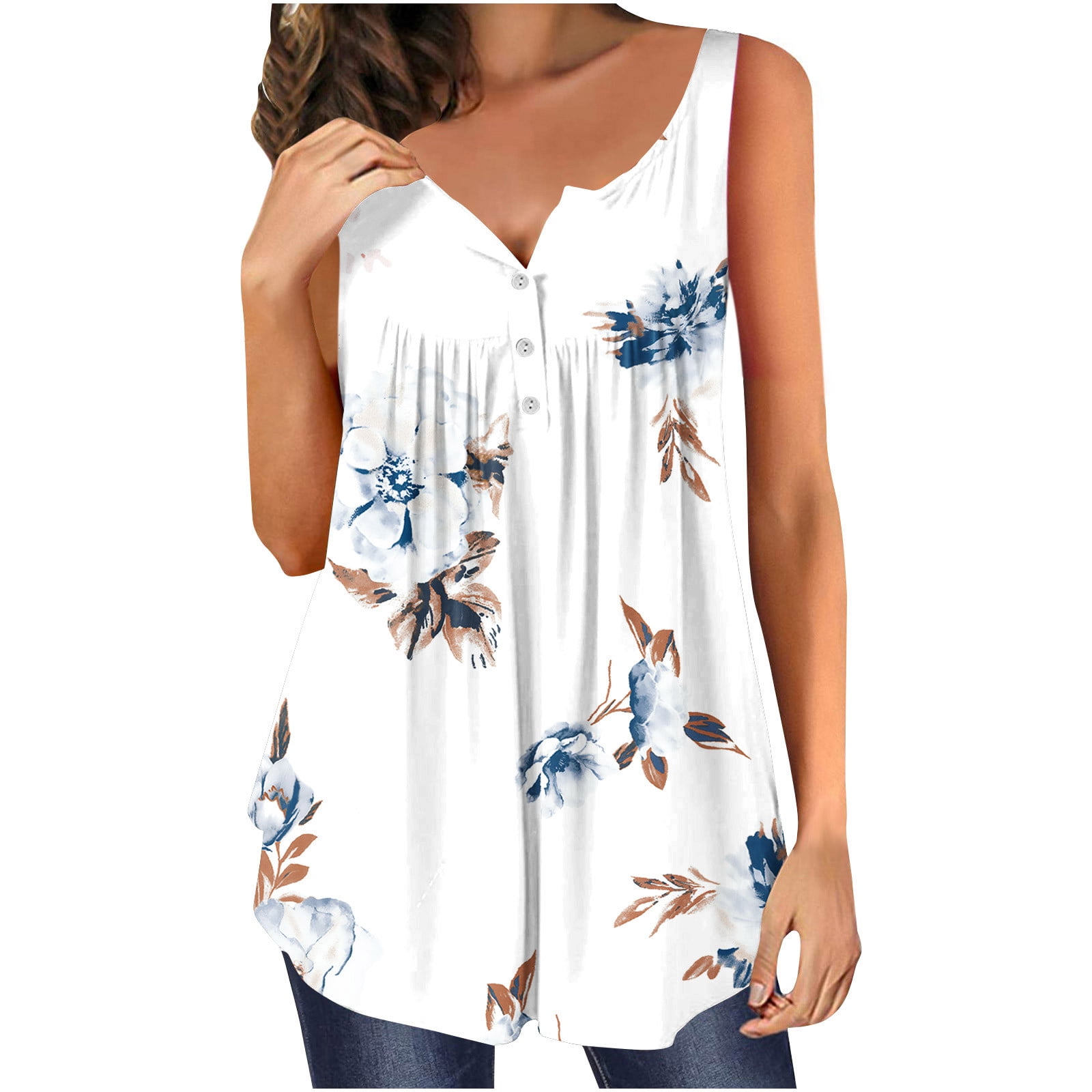 YYDGH Womens Plus Size Vest Tops Sleeveless Henley Tank Top Summer