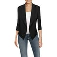 thumbnail image 1 of YYDGH Womens Ruched 3/4 Sleeve Draped Blazers Plus Size Open Front Business Work Suit Office Blazer Jackets Casual Basic Cardigan S, 1 of 7