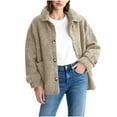 thumbnail image 1 of YYDGH Womens Sherpa Jacket Button Down Fuzzy Fleece Jacket Long Sleeve Teddy Coat Winter Warm Outwear with Pockets, 1 of 6