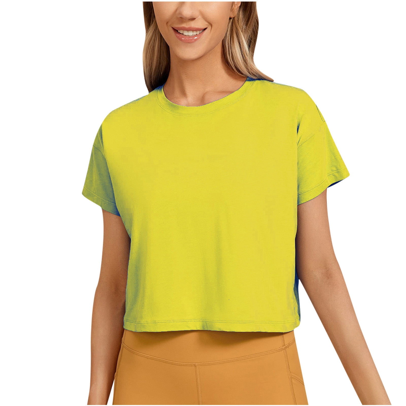 yellow t shirt women's walmart