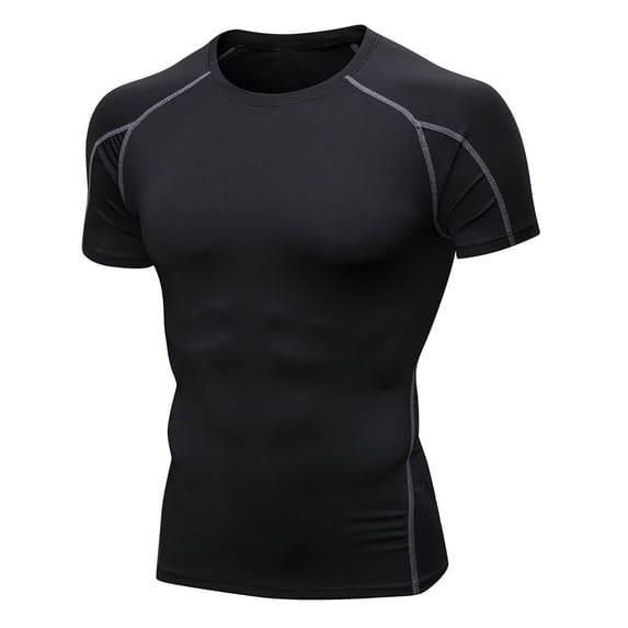 YYDGH Workout Shirts for Men Quick Dry Moisture Wicking T-Shirts Raglan Running Sports Stretch Long Sleeve Tee Shirts Gray XL