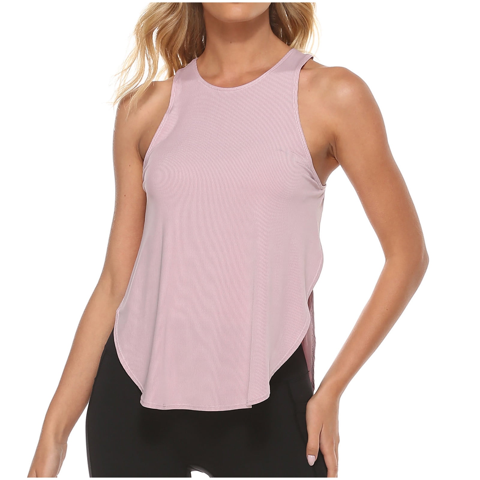 Ice Silk Crop Workout Tank Tops for Women Cool-Dry Sleeveless Loose Fit  Yoga Shirts Running