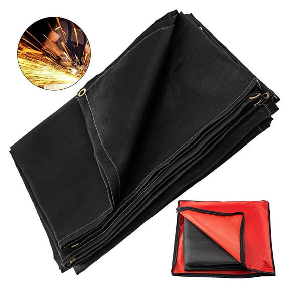 YYDSBNHH 10 x 10 Ft Welding Blanket, Black Fiberglass Fire Retardant Blanket, Portable Fireproof Thermal Insulation Mat with Carry Bag for Welding, Barbecue, Fireplace, Campfire