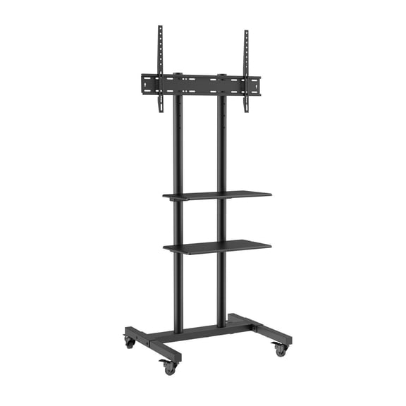 YYDSBNHH Mobile TV Stand, Mobile TV Cart for 32 to 70 inch TVs, Height Adjustable Portable TV Stand with Wheels, Double Tray for Audio-Visual Devices Living Room