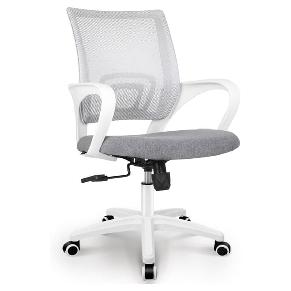 YYDSBNHH Office Desk Computer Chair Ergonomic Mesh Gaming Back Seat with Comfy Lumbar Support Adjustable Height Swivel for Home Task (Grey)