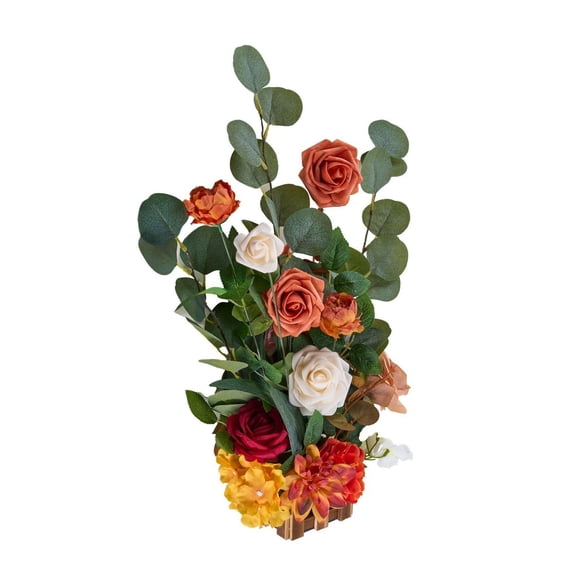YYDSBNHH Standing Artificial Flowers Arrangements 4 PCS, 17.5-Inch Tall Faux Flower Decorations for Wedding Aisle Runner Chair, Orange Floral Centerpieces for Ceremony Reception Party Outdoor Decor