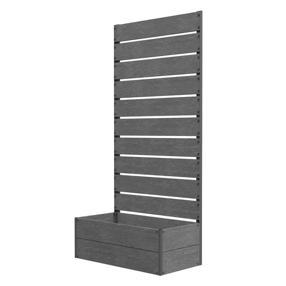 YYDSBNHH Trellis Planter for Climbing Plants, Raised Garden Bed with Trellis, Planter Box for Outdoor, 28.25" x 15" x 59", Gray