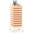 thumbnail image 1 of YYEAN 10 Drawer Rolling Storage Cart Scrapbook Paper Office School 15"D x 13"W x 34"H-Peach Fuzz, 1 of 10