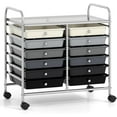 thumbnail image 1 of YYEAN 12-Drawer Rolling Storage Cart, Multifunctional Art Craft Organizer Cart, Mobile Utility Storage Cart with Removable Drawers & Lockable Wheels, Craft Cart for Home Office , -Grey Gradient, 1 of 11
