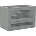 thumbnail image 1 of YYEAN 2-Level Hamster Cage Mice and Rat House, Small Animal Habitat for Guinea Pigs, Chinchillas with Openable Top, Front Door, Shelf and Ladder, Gray, 1 of 9