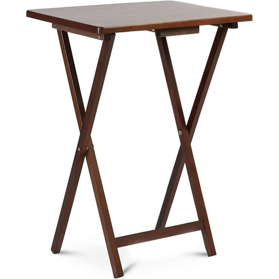 YYEAN 2-Pack Folding TV Tray & Table, Multifunctional Foldable Set for Eating, Honey Oak