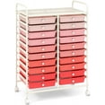 thumbnail image 1 of YYEAN 20-Drawer Rolling Storage Cart, Multifunctional Art Craft Organizer Cart, Mobile Utility Storage Cart with Removable Drawers & Lockable Wheels, Craft Cart for Home Office-Pink Gradient, 1 of 11