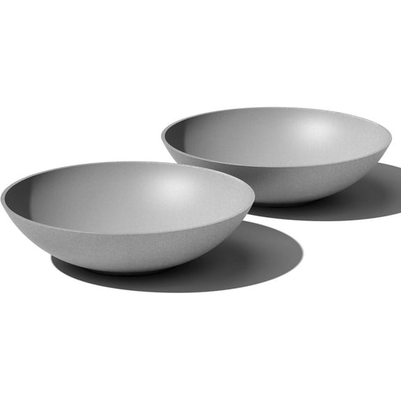 YYEAN 24" Lane Round Bowl Planter for Indoor or Outdoor Use - 2-Pack -Gray