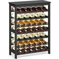 thumbnail image 1 of YYEAN 42-Bottle Wine Rack Free Standing Floor, 7-Tier Display Wine Storage Shelves with Table Top, Bamboo Wobble-Free Bottle Holder for Kitchen Bar Dining Room Living Room-Ink Black, 1 of 8