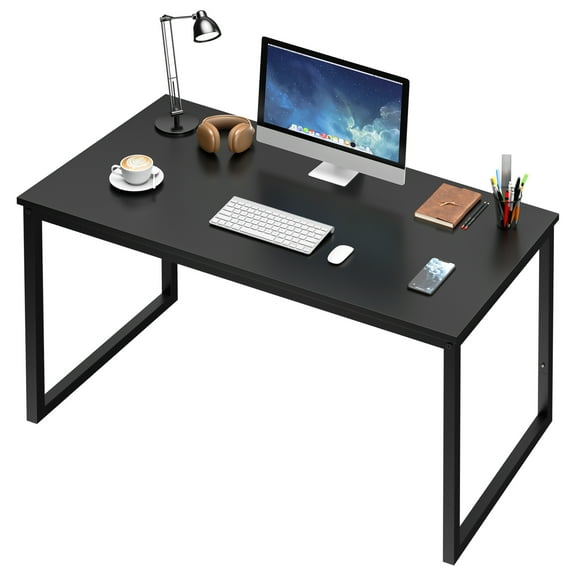 YYEAN 47" 55" L Computer Espresso Style Writing Desk Study Office Desk Corner Table-47" Black