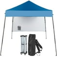 thumbnail image 1 of YYEAN 6x6 ft Pop Up Canopy Tent, Outdoor Small Gazebo With Backpack, Patio Slant Leg With 1 Sidewall, Portable Easy Up (Blue), 1 of 8