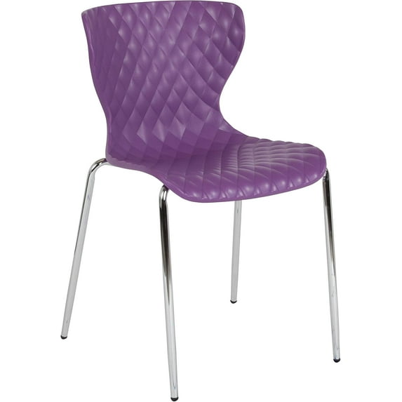 YYEAN Contemporary Design Plastic Stack Chair-Purple