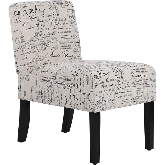 YYEAN Dining Chair,Modern Accent Chair Armless Chair with Solid Wood Legs for Bedroom,Fabric Living Room Chair with Thick Sponge Cushion