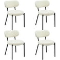 thumbnail image 1 of YYEAN Dining Chairs Set of 4 pcs, Boucle Comfortable Upholstered Seat Fabric with Curved Backrest, Mid Century Modern Contemporary Scandinavian Designer Chairs Ideal for Dining Room, Kitchen, Black, 1 of 7