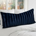 thumbnail image 1 of YYEAN Faux Fur Long Body Pillow - Accent Throw Pillow for Bed and Couch - Decorative Lumbar Pillow with Insert-Blue, 1 of 9